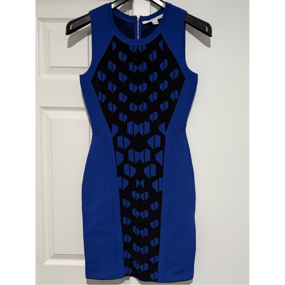 Diane von Furstenberg Women’s Franca Ponte Bandage Dress Royal Blue Small